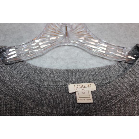 J‎ CREW Womens XS Gray 3/4 Sleeve Textured Curved-Hem Sweater Style C9719 - Picture 6 of 8